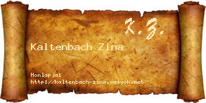 Kaltenbach Zina névjegykártya